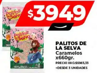 Supermayorista Vital PALITOS DE LA SELVA Caramelos x 660gr oferta