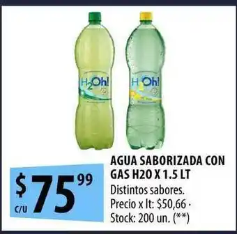 Punto Mayorista Agua Saborizada Con Gas H2o x 1.5lt oferta