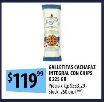 Punto Mayorista Galletitas Cachafaz Integral Con Chips x 225gr oferta