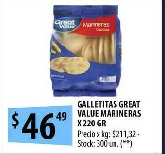 Punto Mayorista Galletitas Great Value Marineras x 220gr oferta
