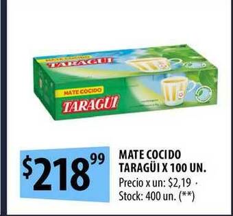 Punto Mayorista Mate Cocido Taragüi x 100 un oferta