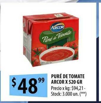 Punto Mayorista Puré De Tomate Arcor X 520 Gr oferta