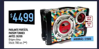 Punto Mayorista Parlante Portátil Parsom Tunnex oferta