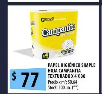 Punto Mayorista Papel Higiénico Simple Hoja Campanita Texturado oferta