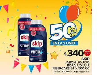 Carrefour Maxi Skip Jabon Liquido Ropa P Diluir Fibercare Bt 50% Off En La 2 Unid. oferta