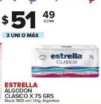 Carrefour Maxi Estrella Algodon Clasico 75g oferta