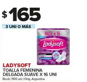 Carrefour Maxi Ladysoft Toalla Femenina Delgada Suave x 16un oferta