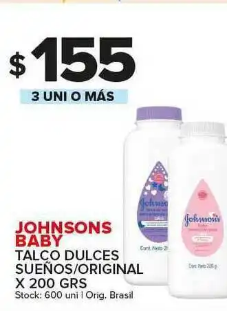 Carrefour Maxi Johnsons Baby Talco Dulces Sueños Original x 200grs oferta