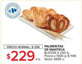 Carrefour Palmeritas De Manteca Blister X 200 G oferta