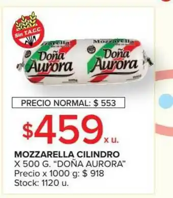 Carrefour Market Mozzarella Cilindro Doña Aurora x 50g oferta