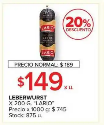 Carrefour Market Leberwurst 20% Descuento x 200g oferta