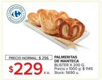 Carrefour Market Palmaritas De Manteca x 200g oferta