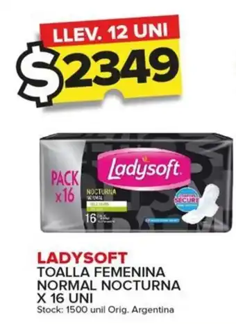 Carrefour Maxi LADYSOFT TOALLA FEMENINA NORMAL NOCTURNA X 16 UNI oferta