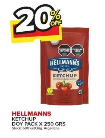 Carrefour Maxi HELLMANN'S KETCHUP DOY PACK X 250 GRS oferta