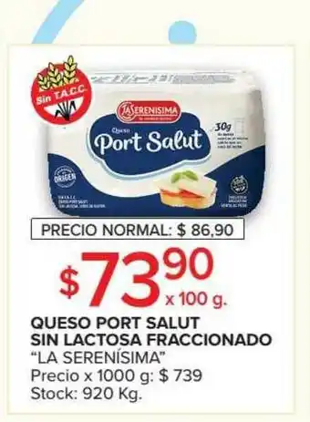 Carrefour Market Queso Port Salut Sin Lactosa Fraccionado La Serinísima oferta