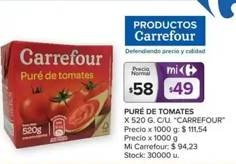 Carrefour Puré De Tomates x 520gr oferta