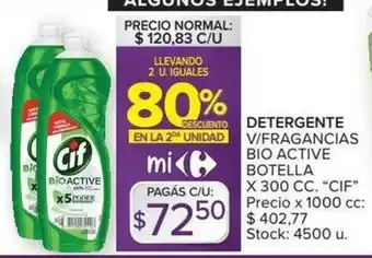 Carrefour CIF Detergente V/Fragancias Bio Active Botella x 300cc oferta