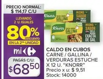 Carrefour Caldo En Cubos Carne/Gallina Verduras Estuche x 12u oferta
