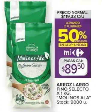 Carrefour Molinos Ala Arroz Largo Fino x 1kg oferta