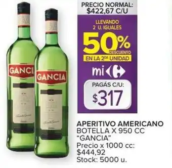 Carrefour Gancia Aperitivo americano 950cc oferta