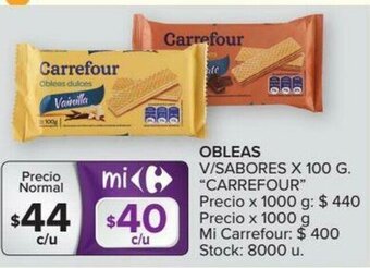 Carrefour Obleas V/Sabores x 100g oferta