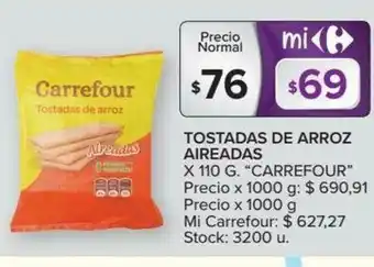 Carrefour Carrefour Tostadas De Arroz Aireadas x 110g oferta