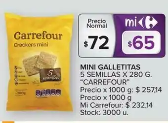 Carrefour Carrefour Mini Galletitas 5 Semillas x 280g oferta