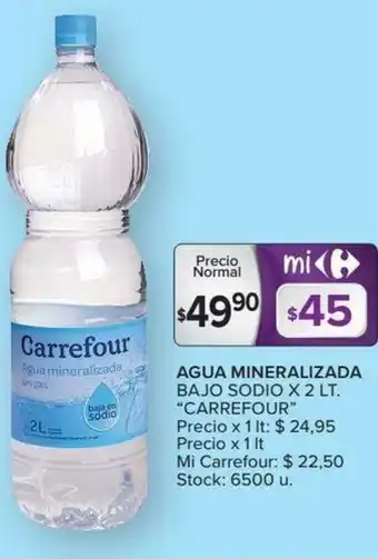 Carrefour Carrefour Agua Mineralizada Bajo Sodio x 2lt oferta