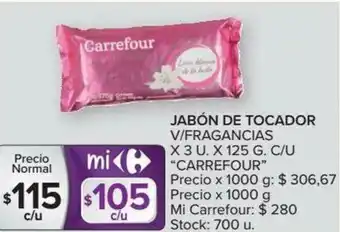 Carrefour Jabón De Tocador V/Fragancias x 3u oferta