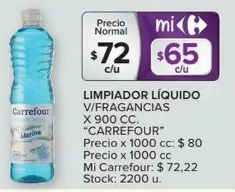 Carrefour Carrefour Limpiador líquido V/Fragancias x 900cc oferta