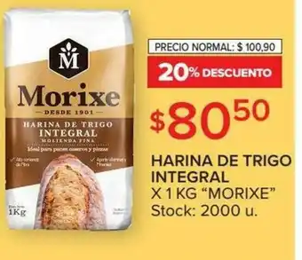 Carrefour Morixe Harina De Trigo Integral x 1kg oferta