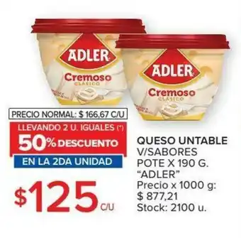 Carrefour Adler Queso Untable V/Sabores Pote x 190g oferta