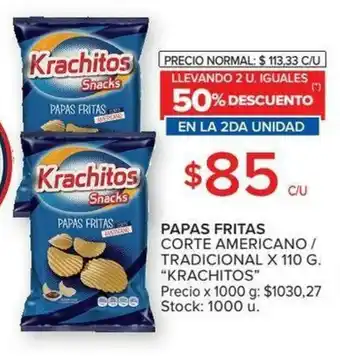 Carrefour Krachitos Papas Fritas Tradicionales/Corte Americano x 110grs oferta