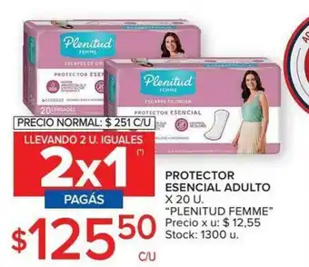 Carrefour Plenitud Femme Protector Esencial Adulto x 20u oferta