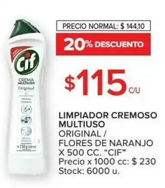 Carrefour CIF Limpiador Cremoso multiuso Original/Flores De Naranjo x 500cc oferta