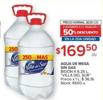 Carrefour Villa De Sur Agua De Mesa Sin Gas x 6.25l oferta