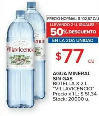Carrefour Villavicencio Agua Mineral Sin GAs x 2L oferta