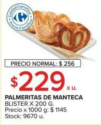 Carrefour Palmeritas de Manteca Blister x 200g oferta
