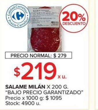 Carrefour Salame Milan x 200g oferta