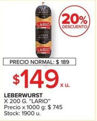 Carrefour Leberwurst x 200g oferta