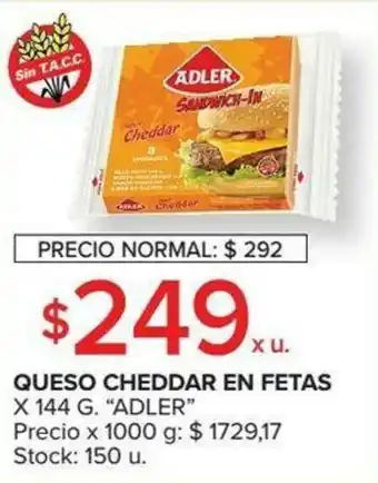 Carrefour Adler Queso Cheddar En Fetas x 144g oferta