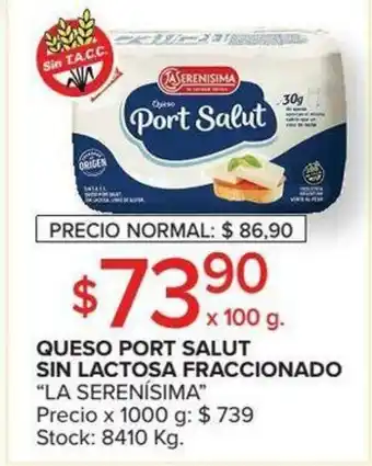 Carrefour La Serenisima Queso Port Salut Sin Lactosa Fraccionado oferta
