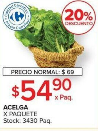 Carrefour Acelga x paquete oferta