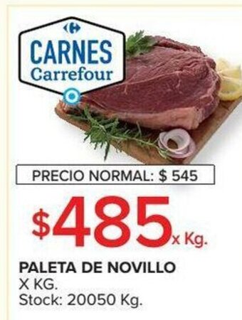 Carrefour Paleta de Novillo x kg oferta