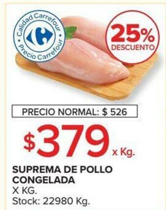 Carrefour Suprema de Pollo Congelada x kg oferta