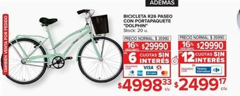 Carrefour Bicicleta R26 Paseo Con Portapaquete Dolphin oferta
