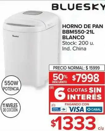 Carrefour Bluesky Horno De Pan BBM550-21L Blanco oferta