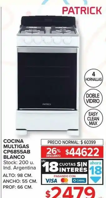 Carrefour Cocina Multigas CP6855AB Blanco oferta