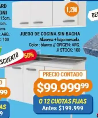 Hiper Audio JUEGO DE COCINA SIN BACHA Alacena + bajo mesada oferta