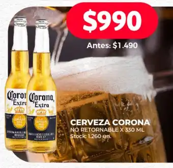 Supermercados Tadicor CERVEZA CORONA NO RETORNABLE X 330 ML oferta